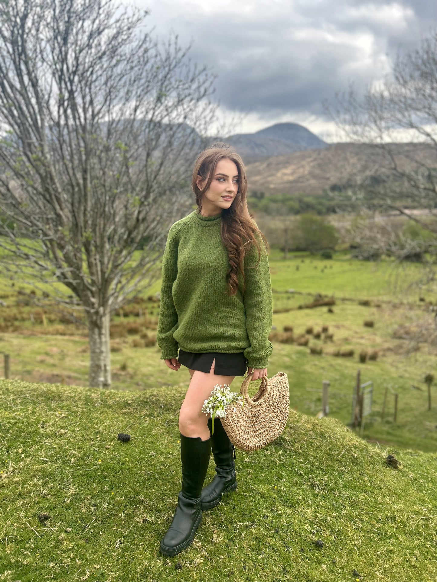 Án Dún Lúiche Moss Sweater – 100% Merino Wool