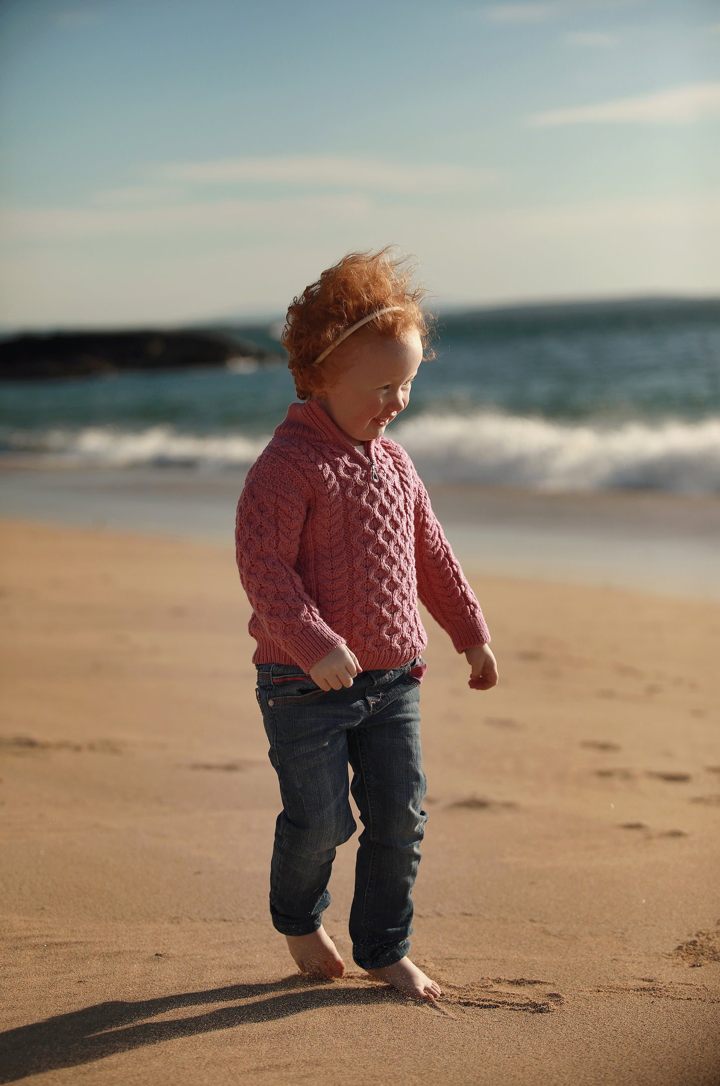 Dusty Pink Merino Wool Half Zip