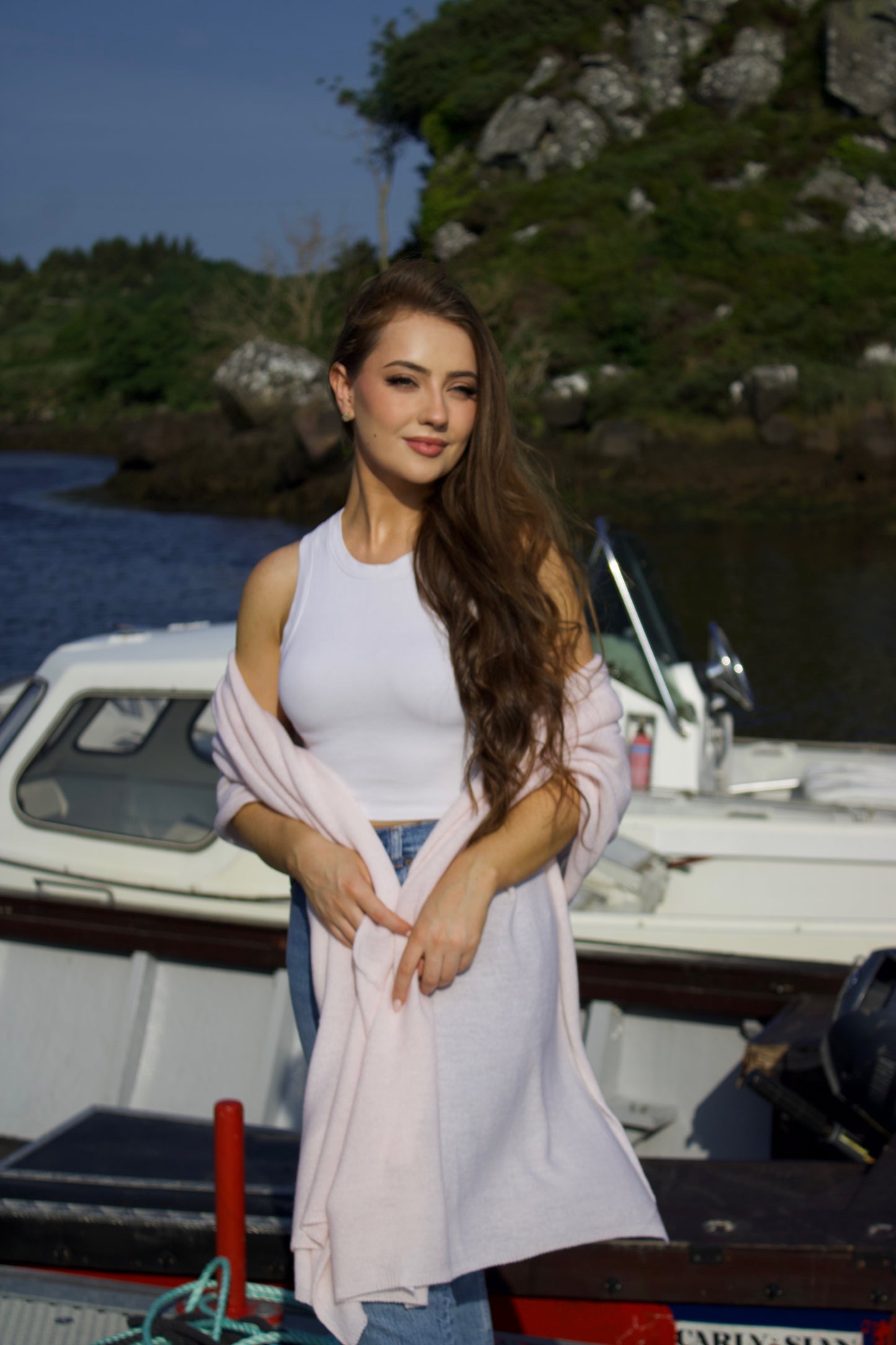 100% Cashmere Wrap – Coastal Pink