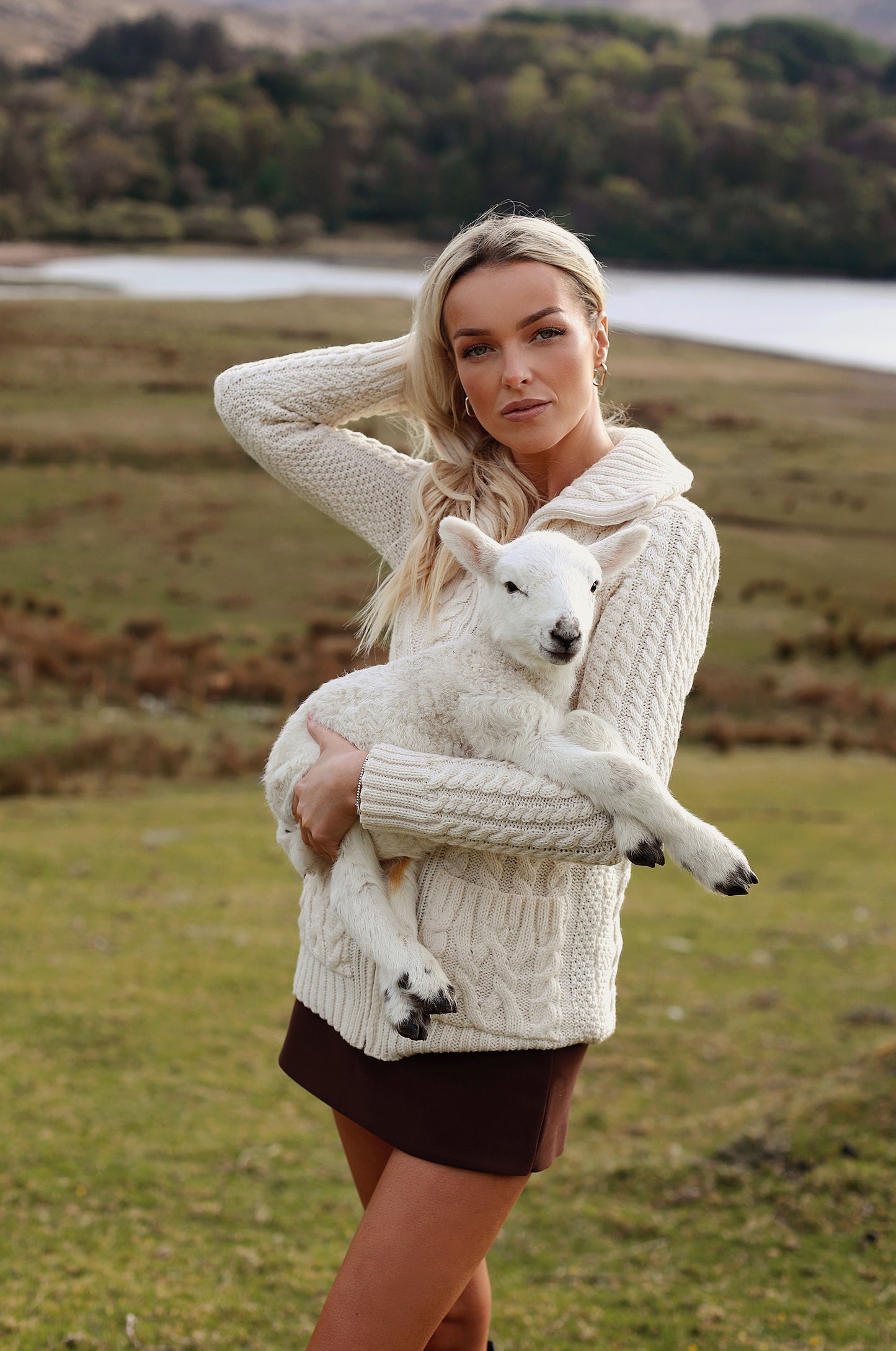 The Original Aran Shawl Collar Cardigan – 100% Merino Wool