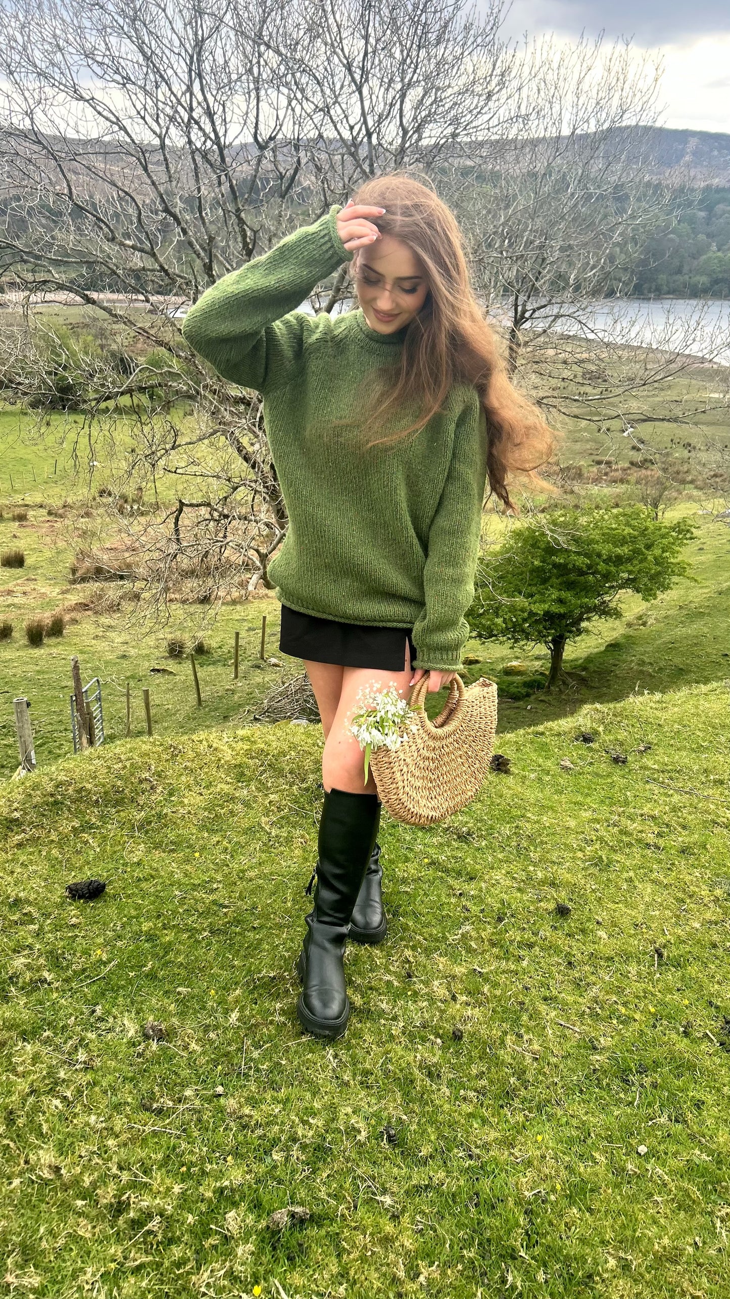 Án Dún Lúiche Moss Sweater – 100% Merino Wool