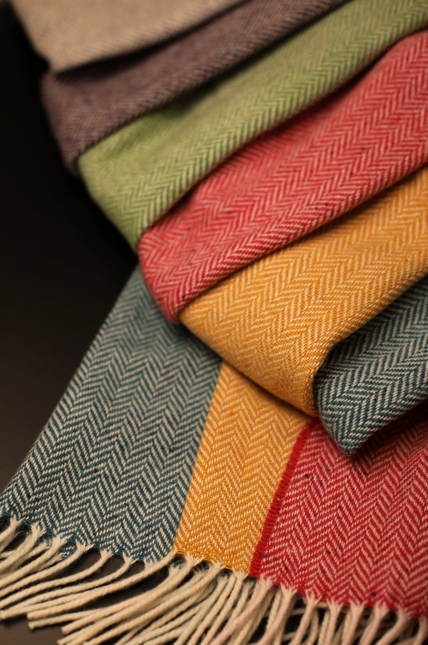 Luxurious Handcrafted Cashmere Blend Herringbone Scarf in Butter Yellow