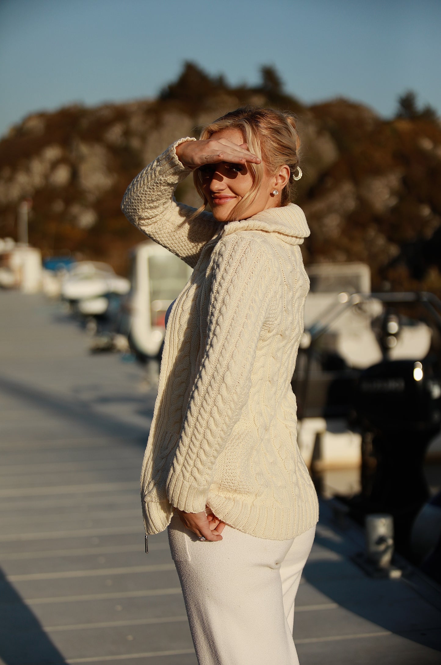The Original Aran Shawl Collar Cardigan – 100% Merino Wool