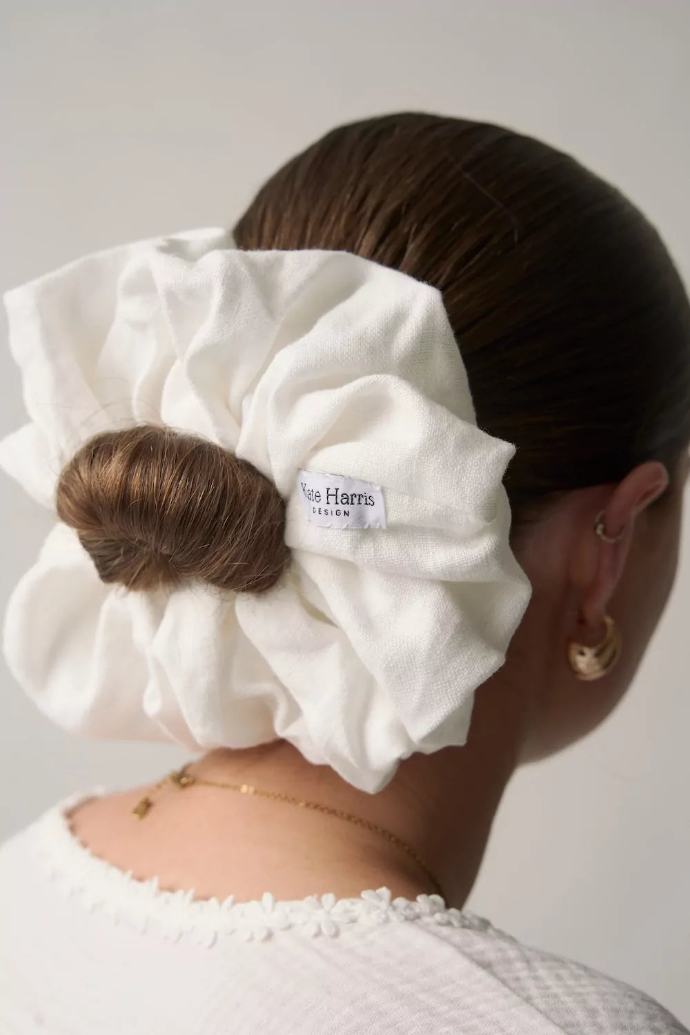 Irish Linen Scrunchie – Pink | Kate Harris Design