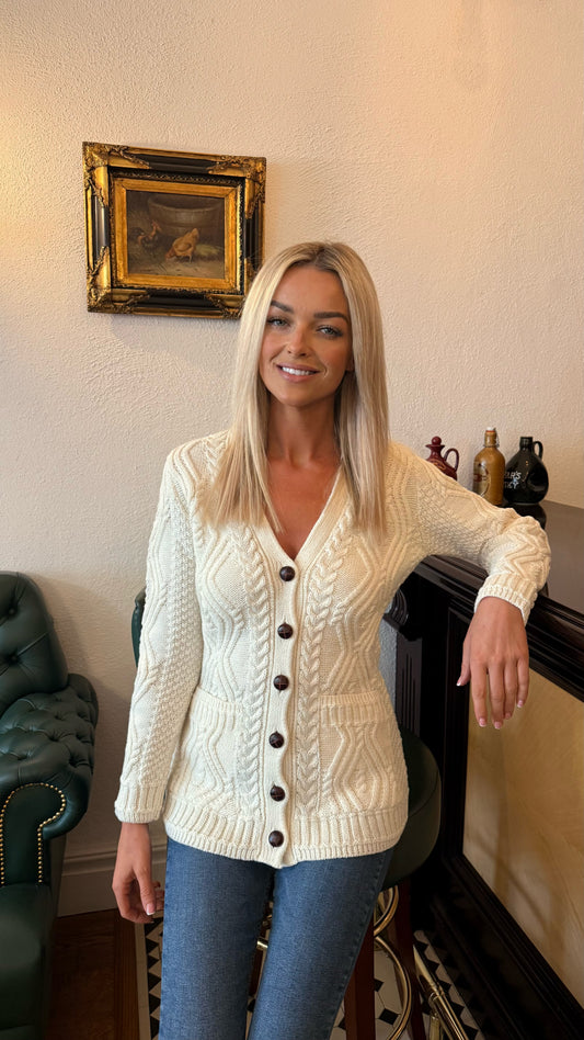 Ivory Merino Wool Cardigan
