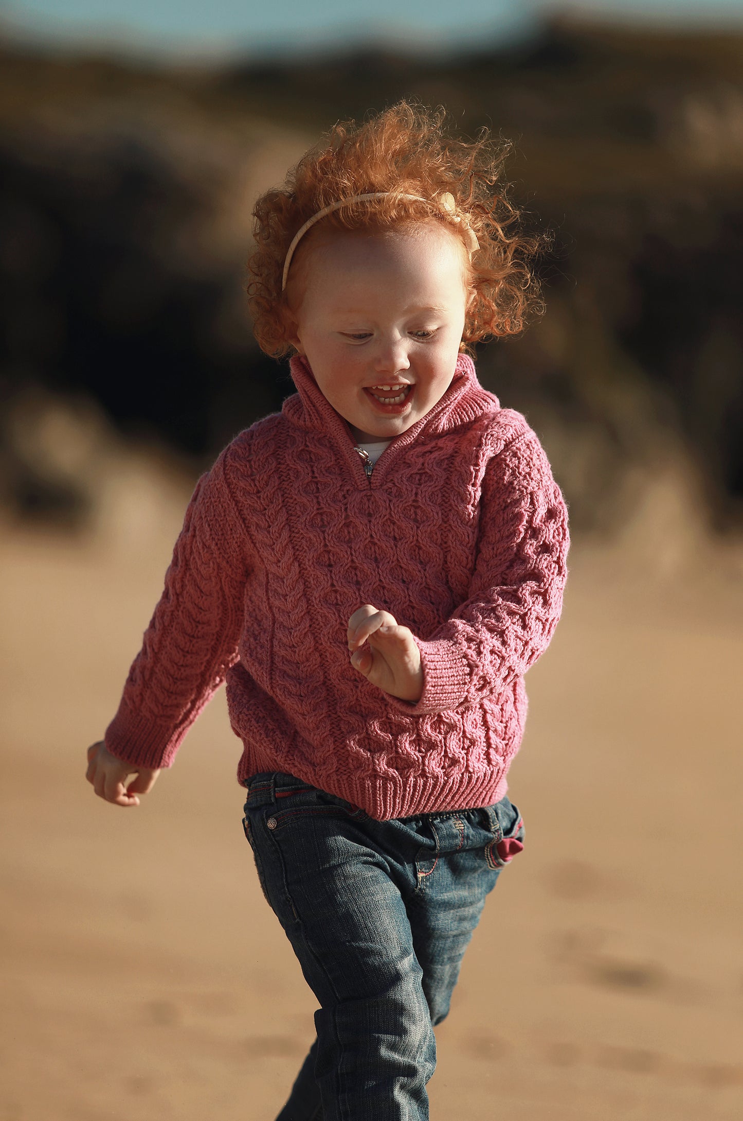 Dusty Pink Merino Wool Half Zip