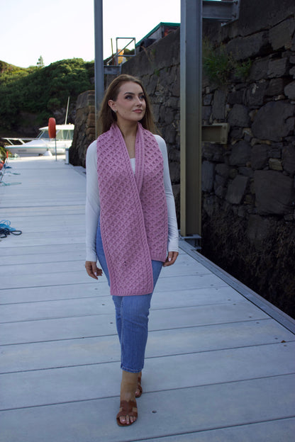 Blush Pink Merino Wool Hat & Scarf Set