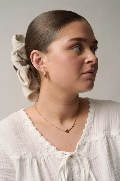 Irish Linen Scrunchie – Pink | Kate Harris Design