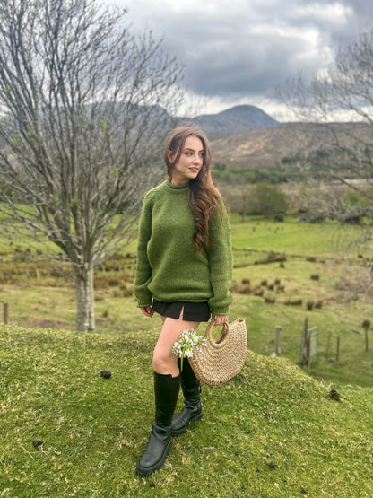 Án Dún Lúiche Moss Sweater – 100% Merino Wool