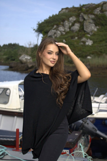 Wool-Cashmere Blend Poncho