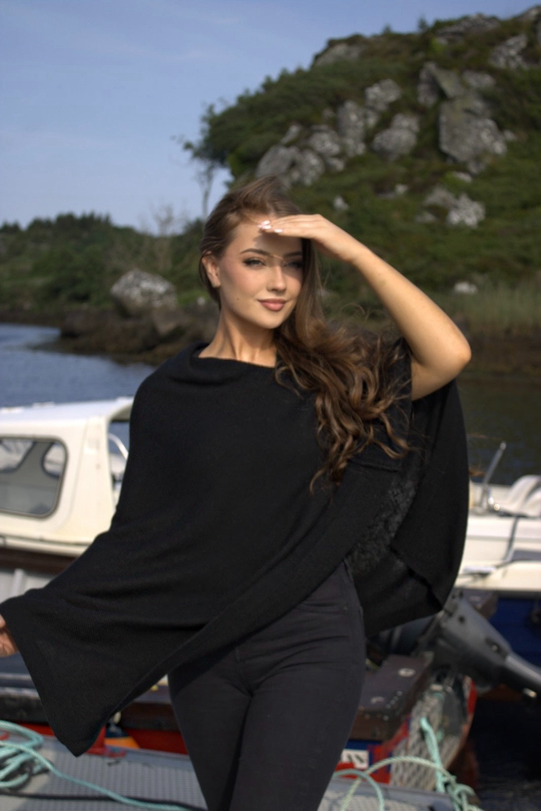 Wool-Cashmere Blend Poncho