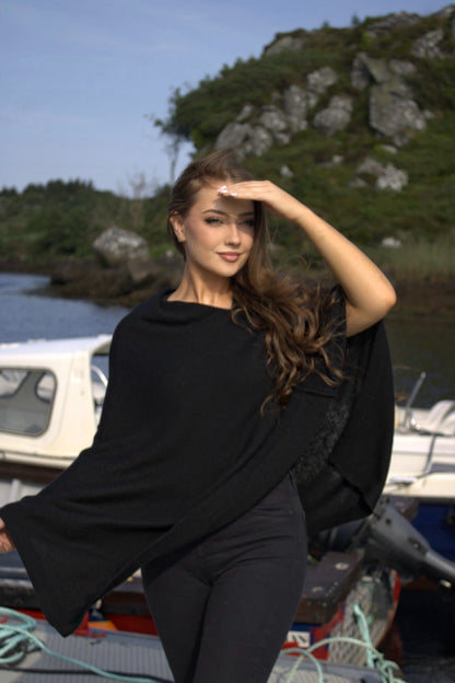 Wool-Cashmere Blend Poncho