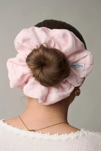 Irish Linen Scrunchie – Pink | Kate Harris Design