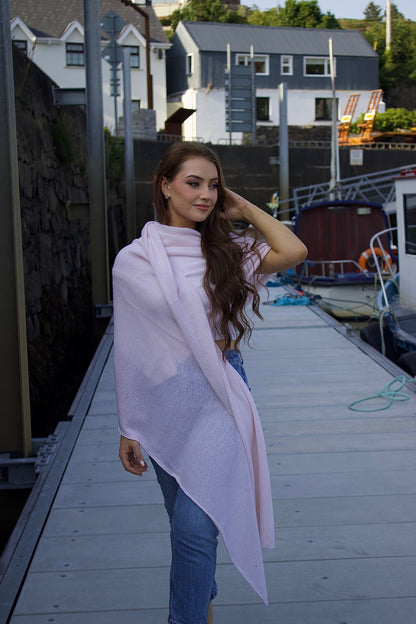 100% Cashmere Wrap – Coastal Pink