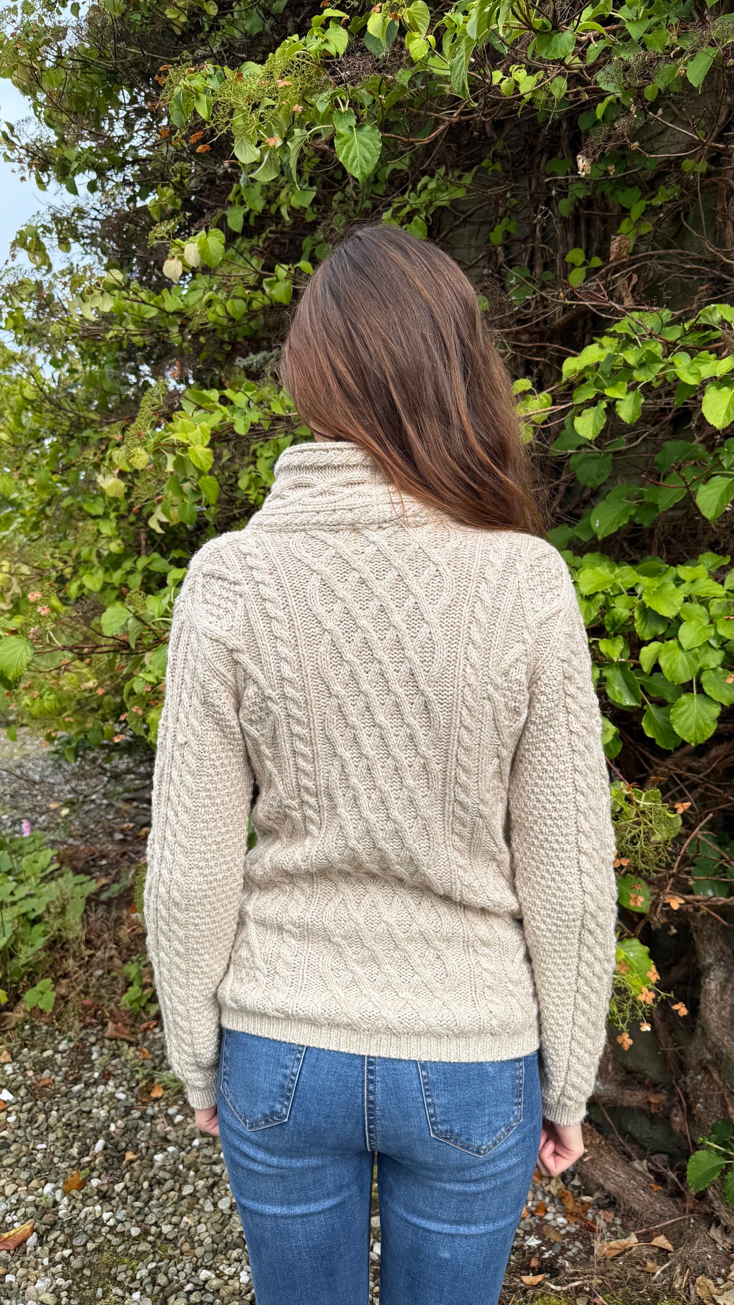 Classic Aran Side Zip-Biscotti