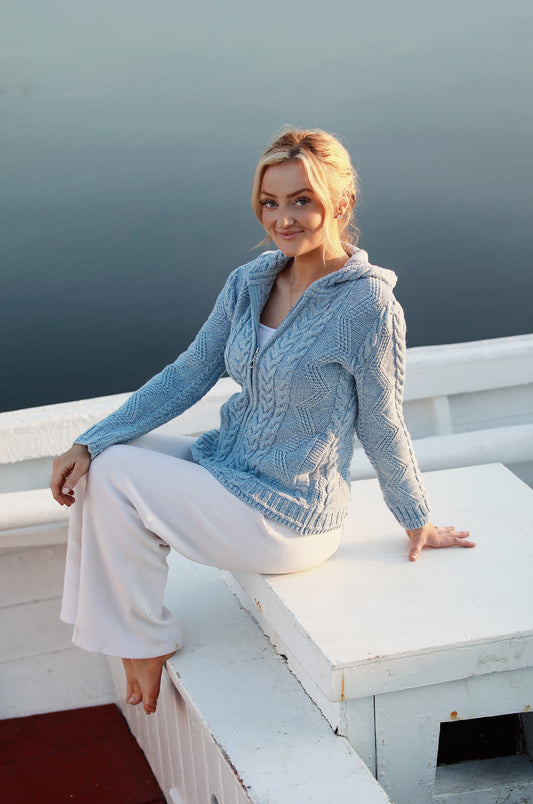 Aran Zip Coat – 100% Merino Wool