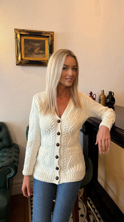 Ivory Merino Wool Cardigan
