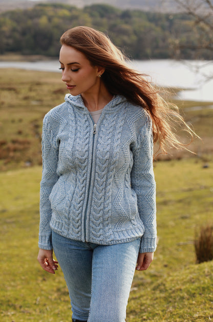Aran Zip Coat – 100% Merino Wool