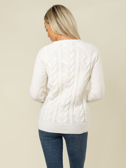 The Aran Cardigan — Ivory