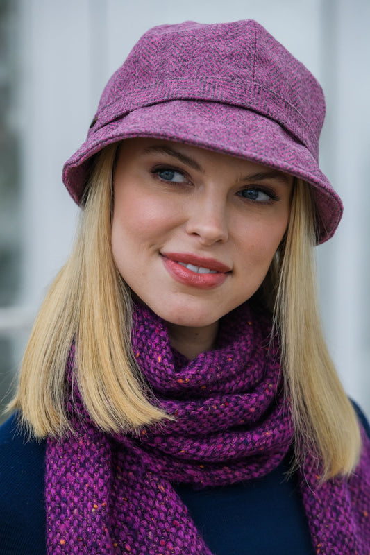 Mucros Tweed Hat – Heather Pink