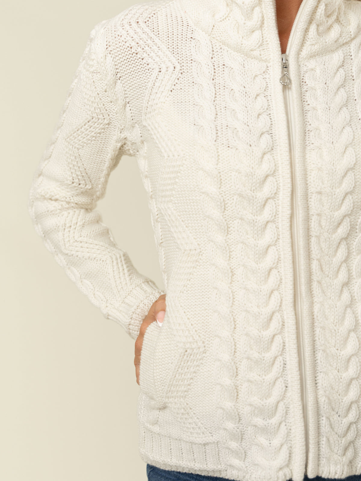 The Claddagh Aran Knit Jacket — Ivory