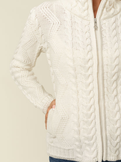 The Claddagh Aran Knit Jacket — Ivory