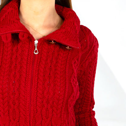 Aran Sweater Coat – Red
