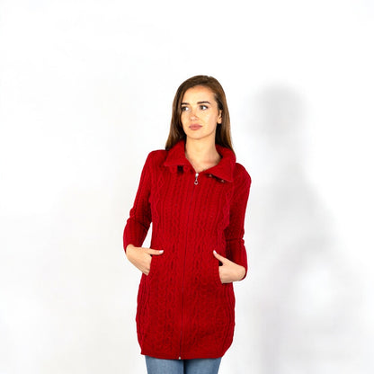 Aran Sweater Coat – Red