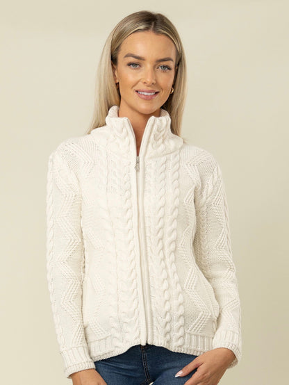 The Claddagh Aran Knit Jacket — Ivory