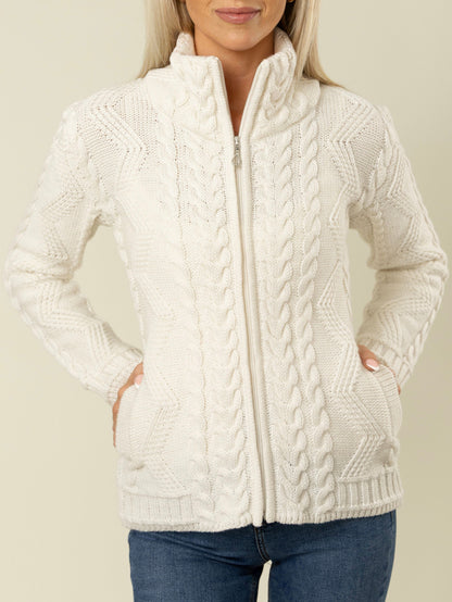 The Claddagh Aran Knit Jacket — Ivory
