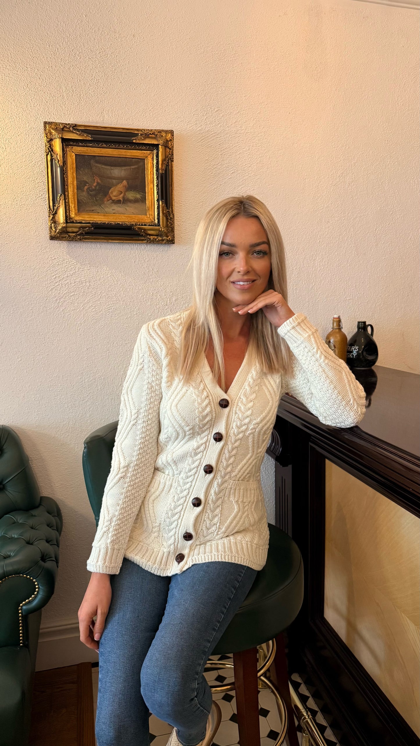 Ivory Merino Wool Cardigan