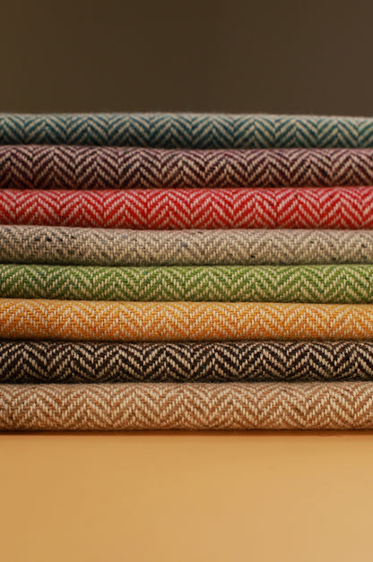 Luxurious Handcrafted Cashmere Blend Herringbone Scarf in Celtic Green