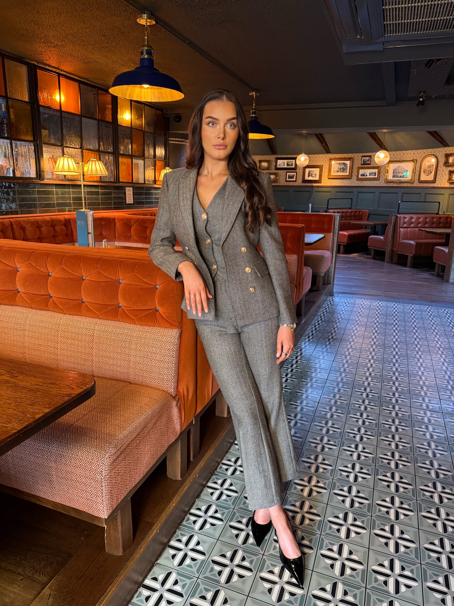 The Donegal Blazer – Black & White Herringbone