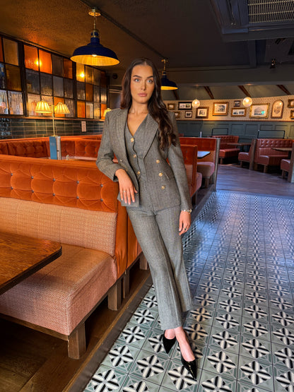 The Donegal Blazer – Black & White Herringbone