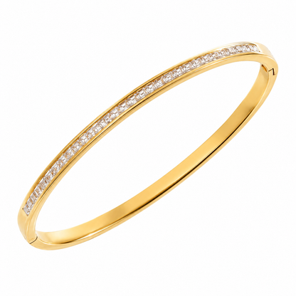 Crystal Gold Bangle Bracelet