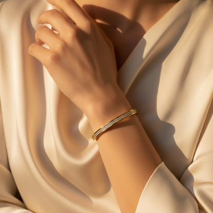 Crystal Gold Bangle Bracelet
