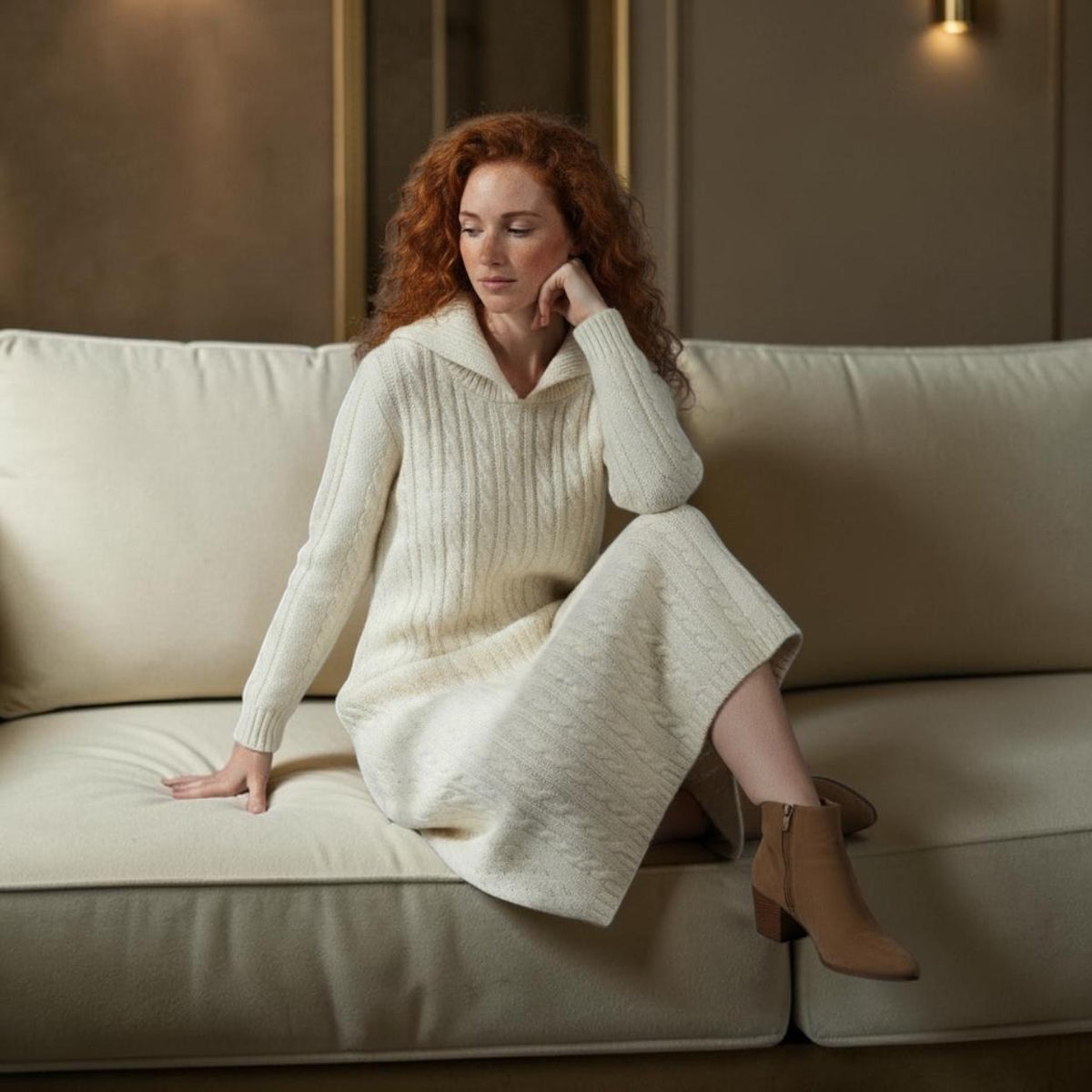 The Nollaig Cable Knit Dress